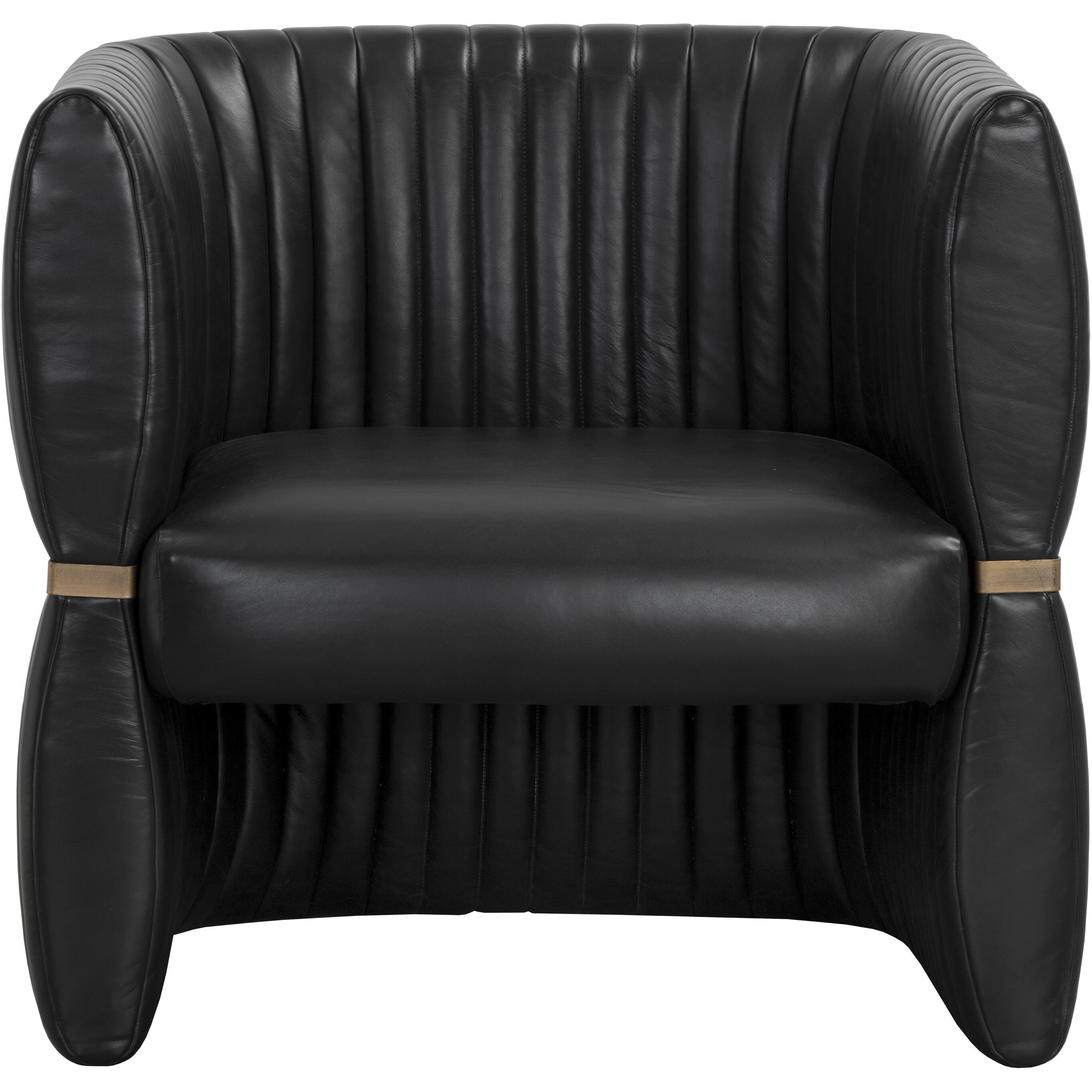 Tryor Vintage Black Night Leather Lounge Chair